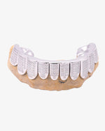 Invisible Set Princess Cut Moissanite Bottom Diamond Grillz - White Gold