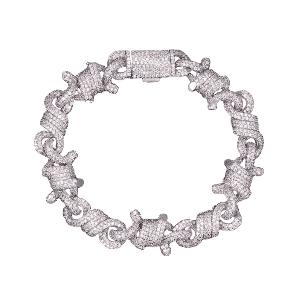 10MM Moissanite Spiked Infinity Link Bracelet 14K Gold 112