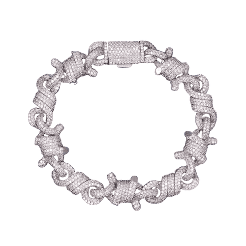 10MM Moissanite Spiked Infinity Link Bracelet 14K Gold 112