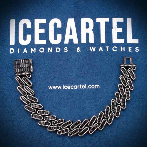 10MM Emerald Cut Black Moissanite Cuban Link Bracelet 5