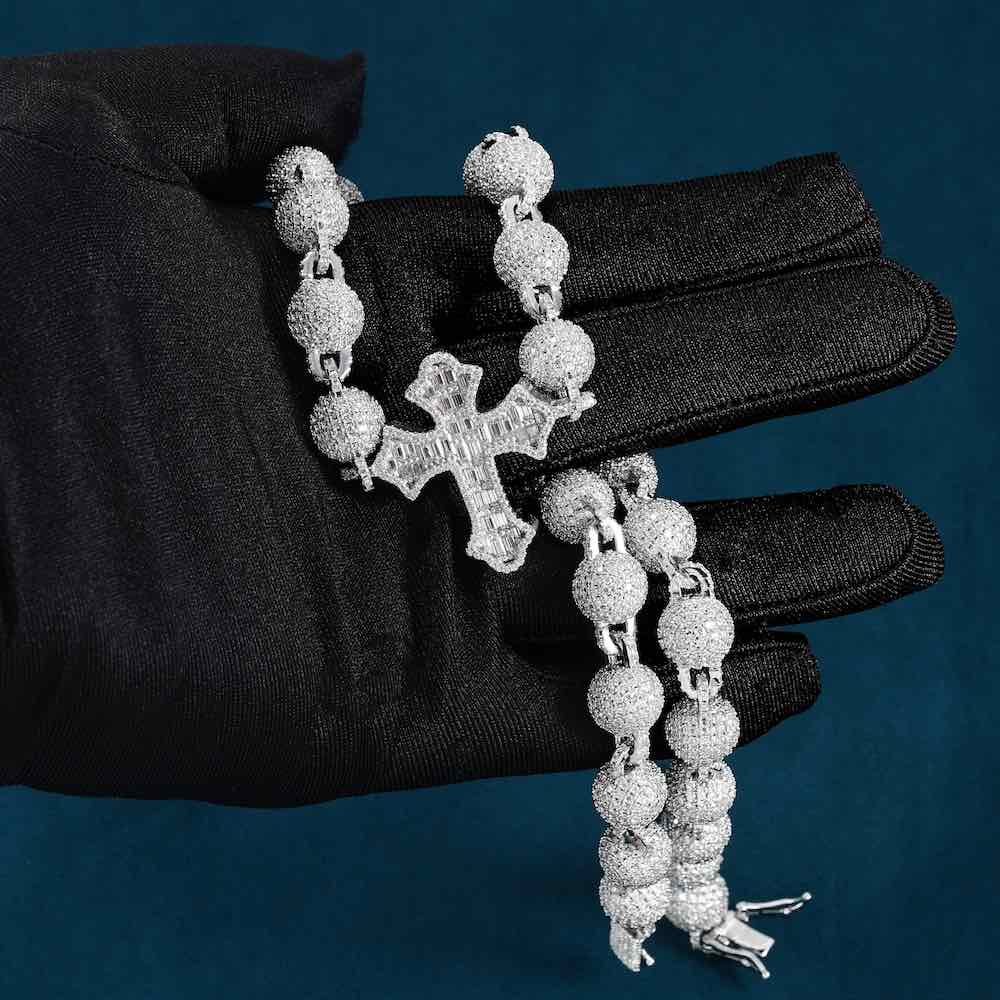 Iced out rosary on sale beads