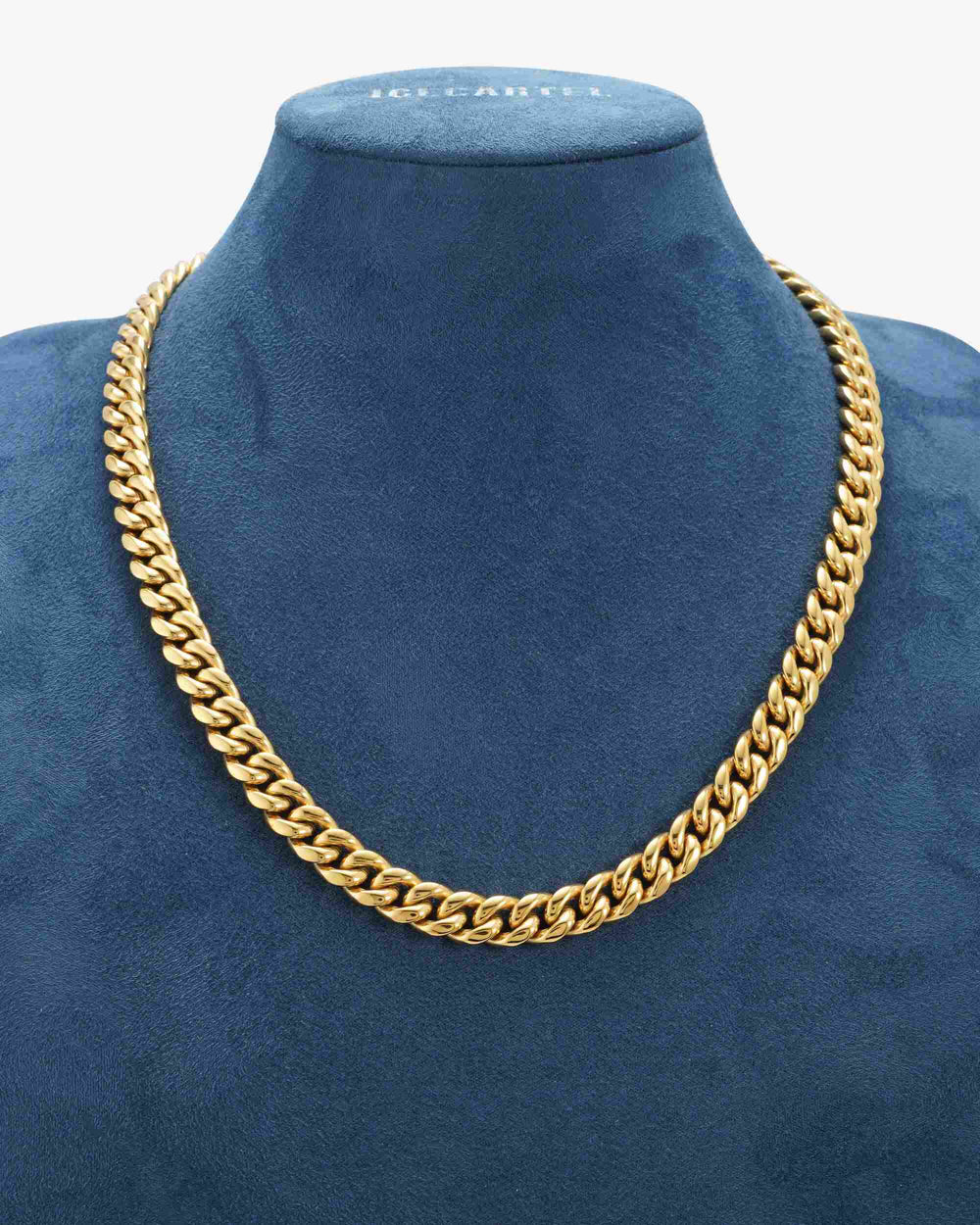 10mm 10k solid gold cuban chain icecartel display