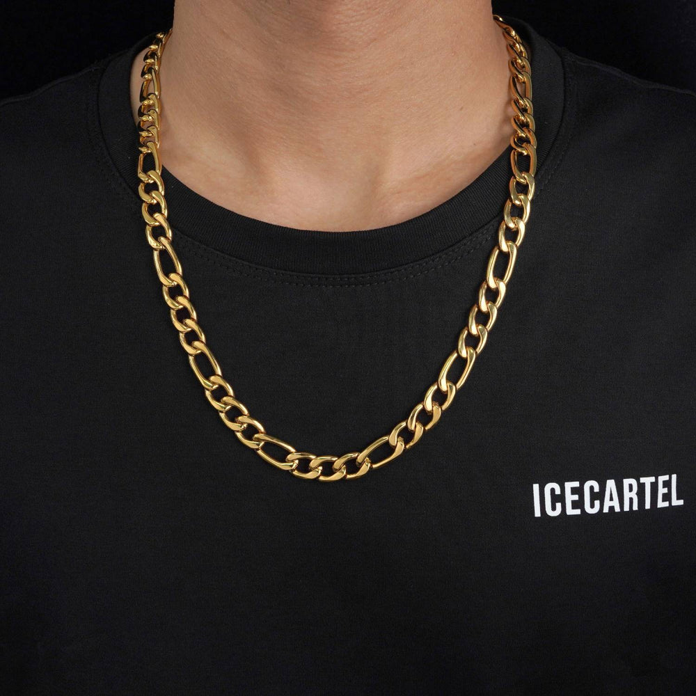 10mm Figaro chain 14k yellow gold icecartel model