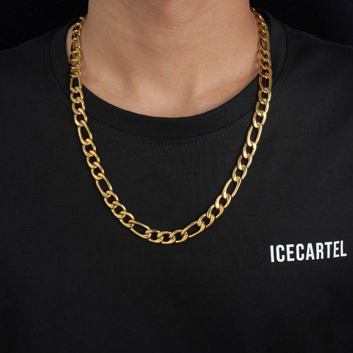 10mm Figaro chain 14k yellow gold icecartel model