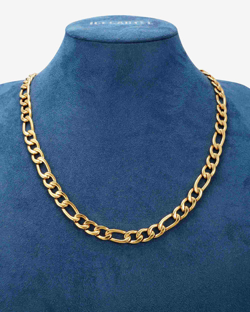 10mm Figaro chain 14k yellow gold icecartel new display