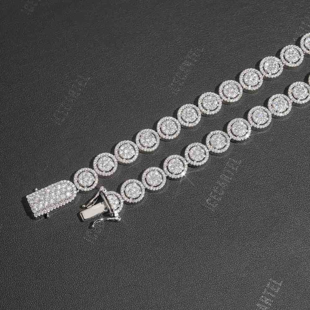 10MM bezel set iced out tennis chain clasp