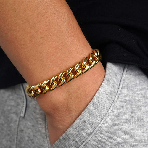 10mm cuban link bracelet 14k yellow gold icecartel model