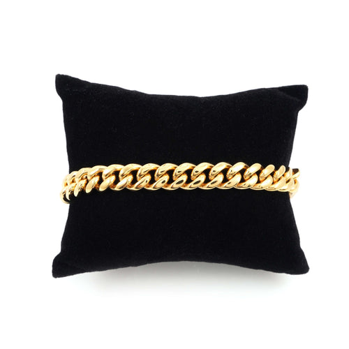 10mm cuban link bracelet 14k yellow gold icecartel pillow