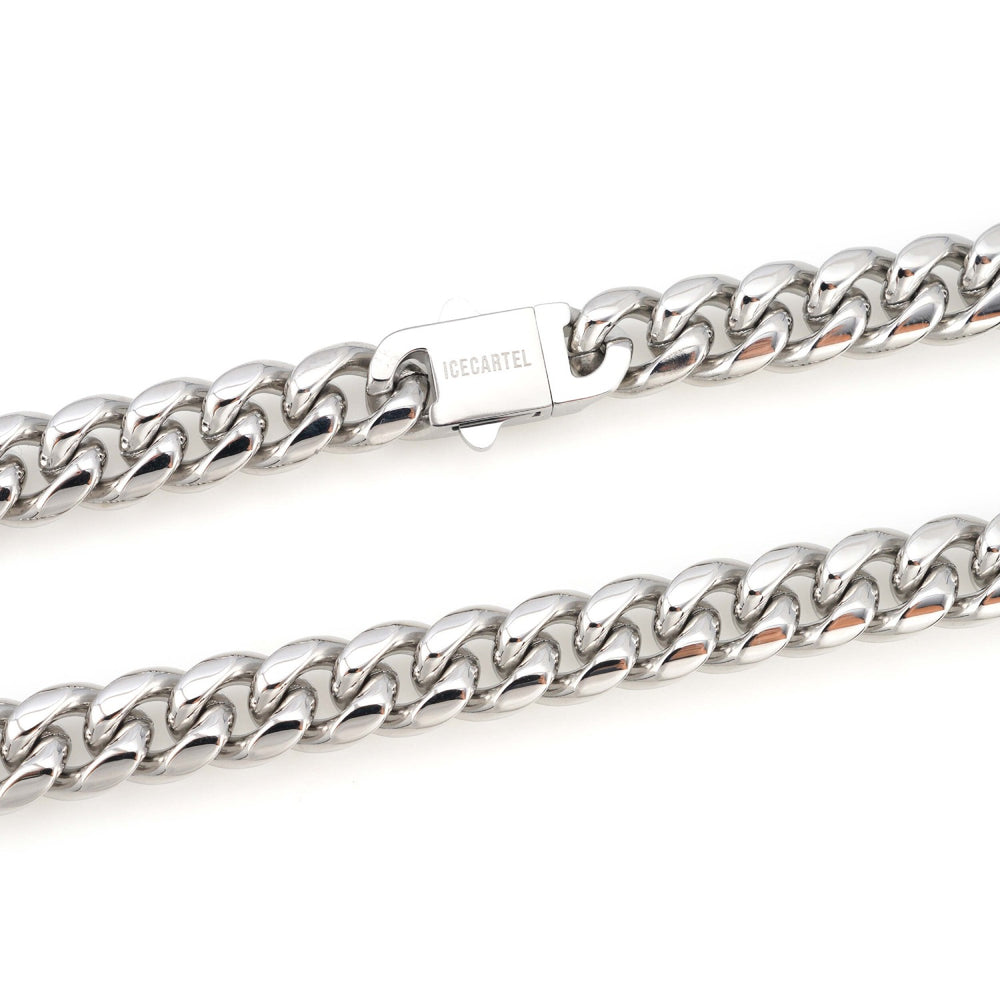 10mm cuban link chain 14k white gold icecartel lock