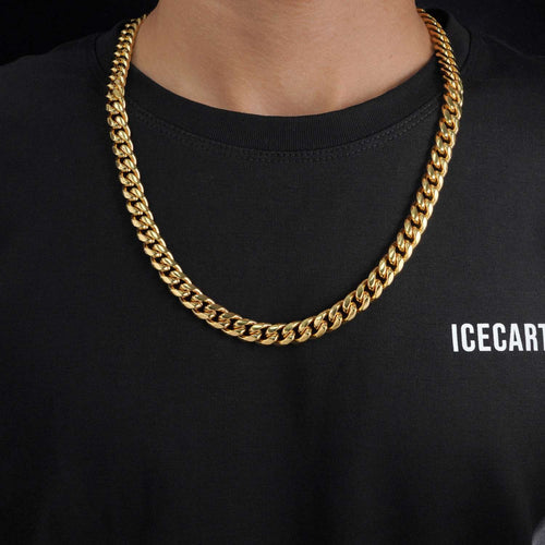 10mm cuban link chain 14k yellow gold icecartel