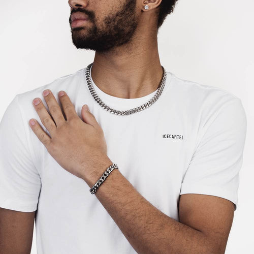 10mm cuban link chain 925 silver model