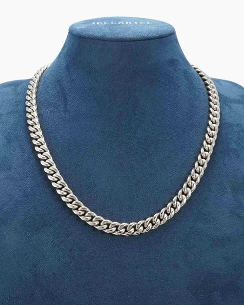 10mm cuban link chain solid silver icecartel display