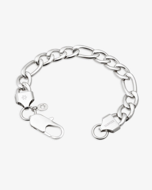 10mm figaro bracelet 14k lock new