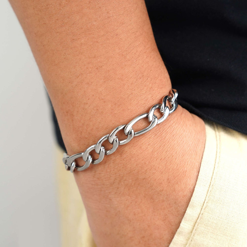 10mm figaro bracelet 14k white gold icecartel model
