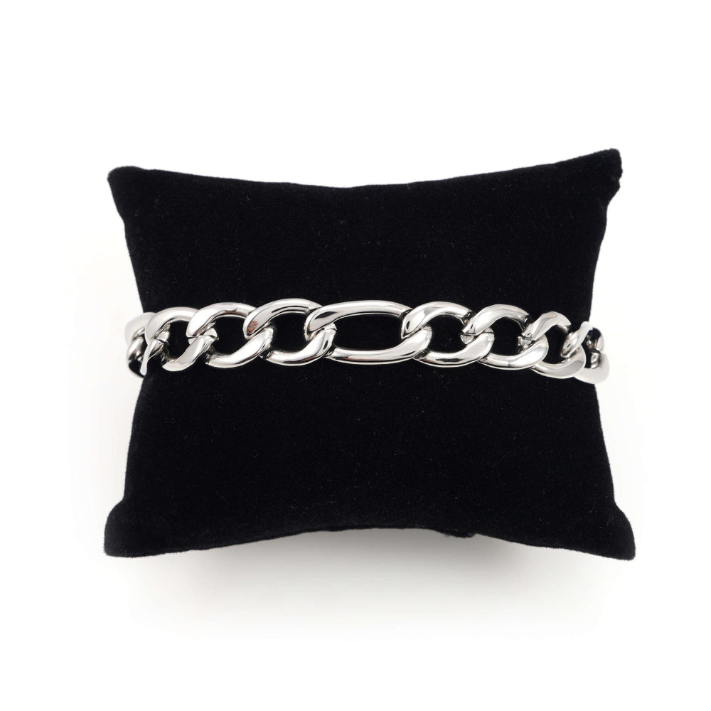 10mm figaro bracelet 14k white gold icecartel pillow