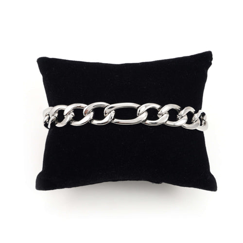 10mm figaro bracelet 14k white gold icecartel pillow