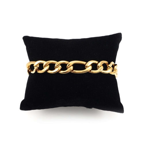 10mm figaro bracelet 14k yellow gold icecartel pillow
