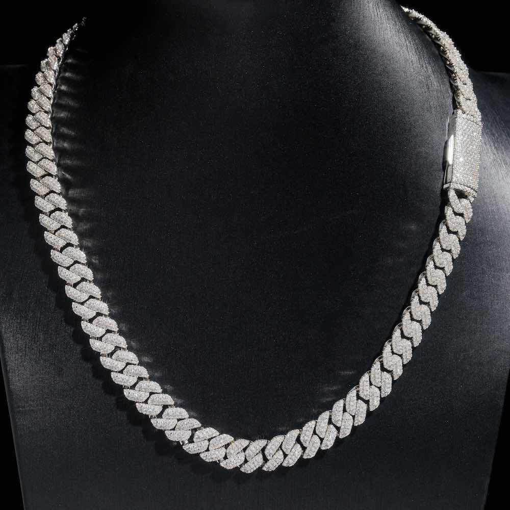 10mm halo set iced out cuban link chain neck