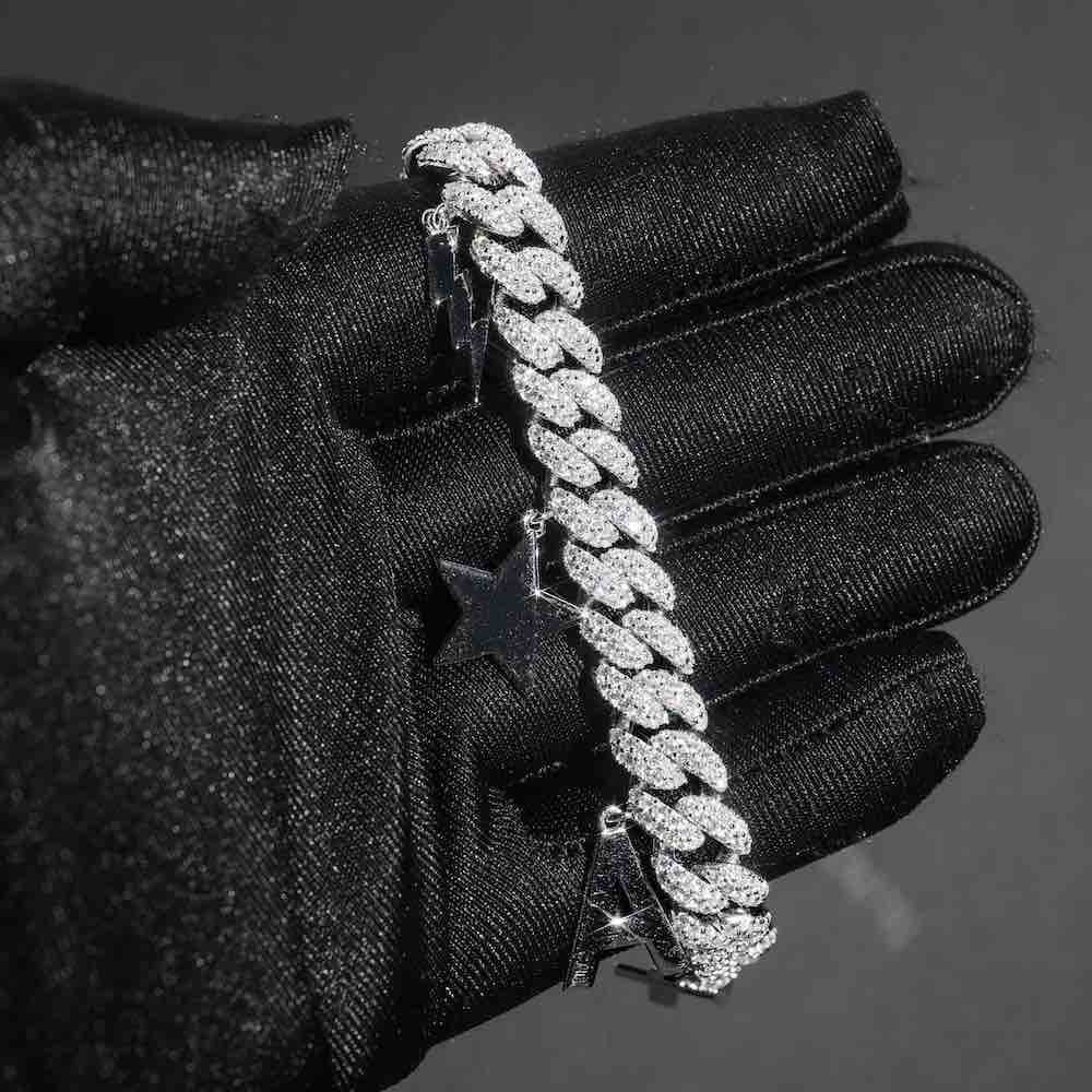 Bracelet 10MM glacé miami cuban link custom hand