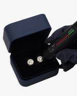 10MM Moissanite Cluster Halo Stud Earrings 14K Gold - Yellow Gold