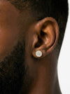 10MM Moissanite Cluster Halo Stud Earrings 14K Gold - Yellow Gold