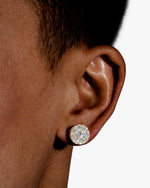 10MM Moissanite Cluster Halo Stud Earrings 14K Gold - Yellow Gold