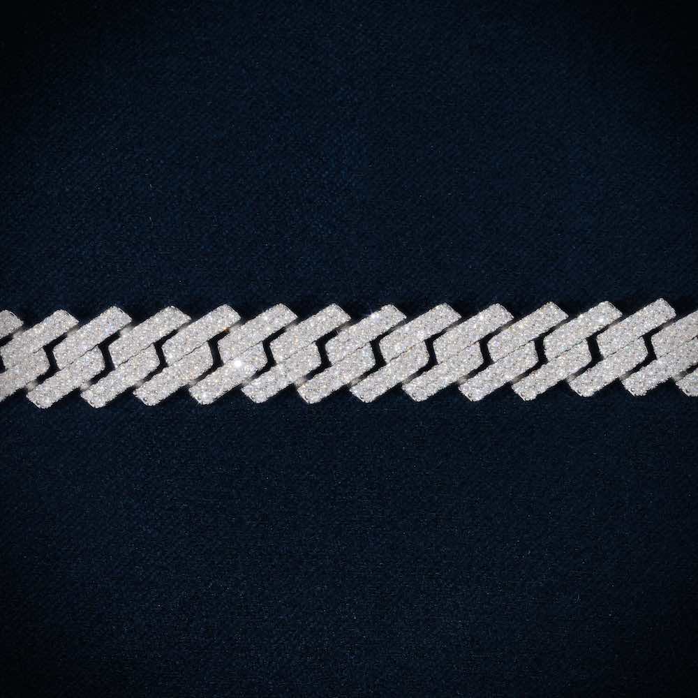 10MM Moissanite Cuban Link Bracelet 14K Gold