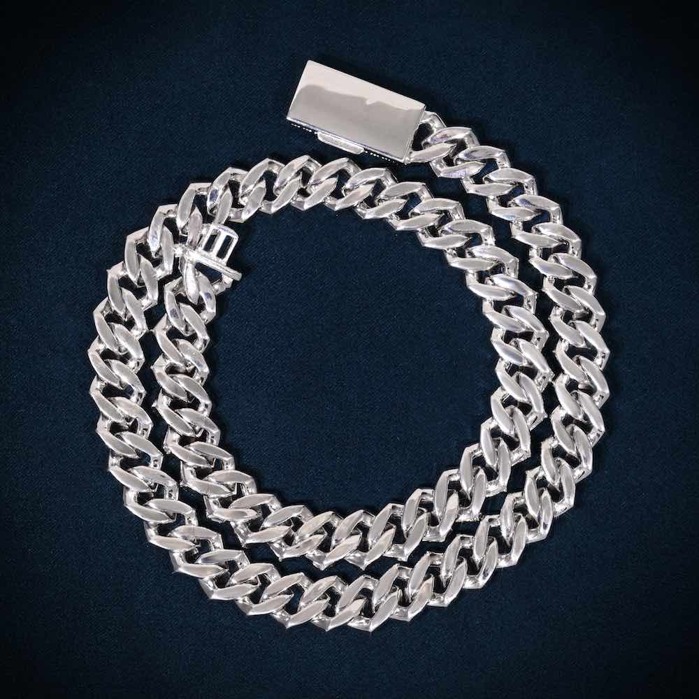 10mm moissanite cuban link chain backside