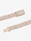 10MM Round Cut Moissanite Cuban Link Chain 14K Gold - Rose Gold (3 Weeks production)