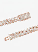 10MM Round Cut Moissanite Cuban Link Chain 14K Gold - Rose Gold (3 Weeks production)