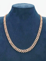 10MM Round Cut Moissanite Cuban Link Chain 14K Gold - Rose Gold (3 Weeks production)