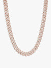 10MM Round Cut Moissanite Cuban Link Chain 14K Gold - Rose Gold (3 Weeks production)