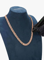 10MM Round Cut Moissanite Cuban Link Chain 14K Gold - Rose Gold (3 Weeks production)