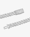 10MM Round Cut Moissanite Cuban Link Chain 14K Gold - White Gold