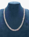 10MM Round Cut Moissanite Cuban Link Chain 14K Gold - White Gold