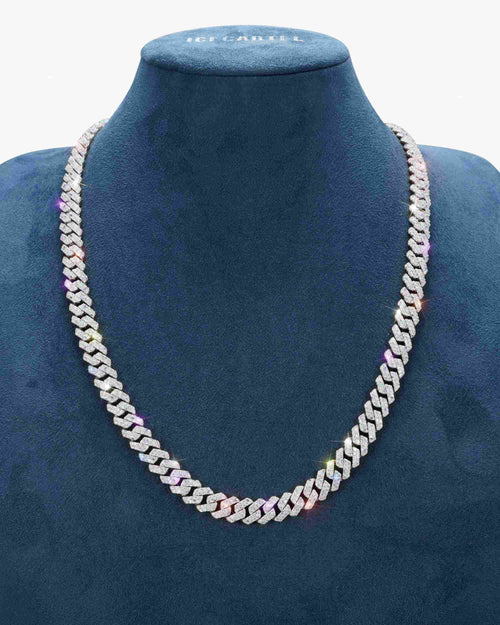 10mm moissanite cuban link chain 14k white gold icecartel white main display