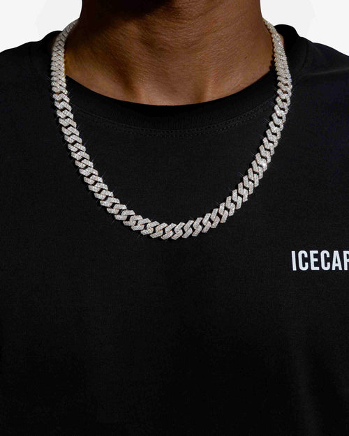 10mm moissanite cuban link chain 14k white gold icecartel white model