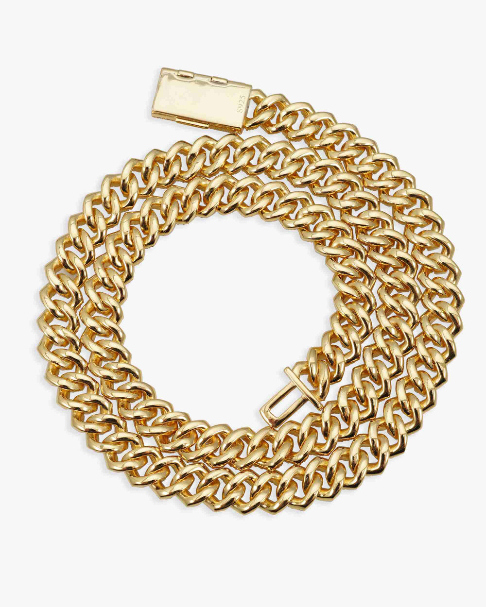 10MM Round Cut Moissanite Cuban Link Chain 14K Gold - Yellow Gold (3 Weeks production)