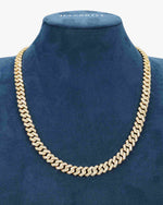 10MM Round Cut Moissanite Cuban Link Chain 14K Gold - Yellow Gold (3 Weeks production)