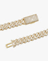 10MM Round Cut Moissanite Cuban Link Chain 14K Gold - Yellow Gold (3 Weeks production)