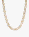 10MM Round Cut Moissanite Cuban Link Chain 14K Gold - Yellow Gold (3 Weeks production)
