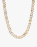 10MM Round Cut Moissanite Cuban Link Chain 14K Gold - Yellow Gold (3 Weeks production)
