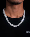 VVS Cuban Link Chain 14K Gold (ALL SIZES) - White Gold 15MM