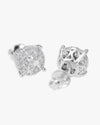 10MM Moissanite Cluster Stud Earrings 14K Gold - White Gold