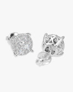 10MM Moissanite Cluster Stud Earrings 14K Gold - White Gold