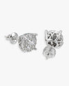10MM Moissanite Cluster Stud Earrings 14K Gold - White Gold