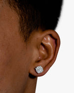 10MM Moissanite Cluster Stud Earrings 14K Gold - White Gold