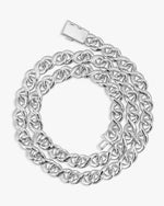 10MM Moissanite Infinity Link Chain 14K Gold - White Gold