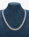 10MM Moissanite Infinity Link Chain 14K Gold - White Gold