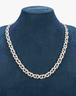 10MM Moissanite Infinity Link Chain 14K Gold - White Gold
